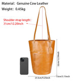 Royal Bagger Simple Shoulder Underarm Bags, Genuine Leather Versatile Casual Bucket Bag, Commuting Women's Handbag 1694