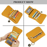 Royal Bagger RFID Short Wallets for Women Genuine Cow Leather Fashion Card Holder with Key Ring Holders Clutch Slim Coin Purse